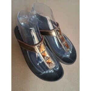 FitFlop Pietra Bronze Rhinestone Toe-Post Sandals Womens Size US 5 Flip Flop